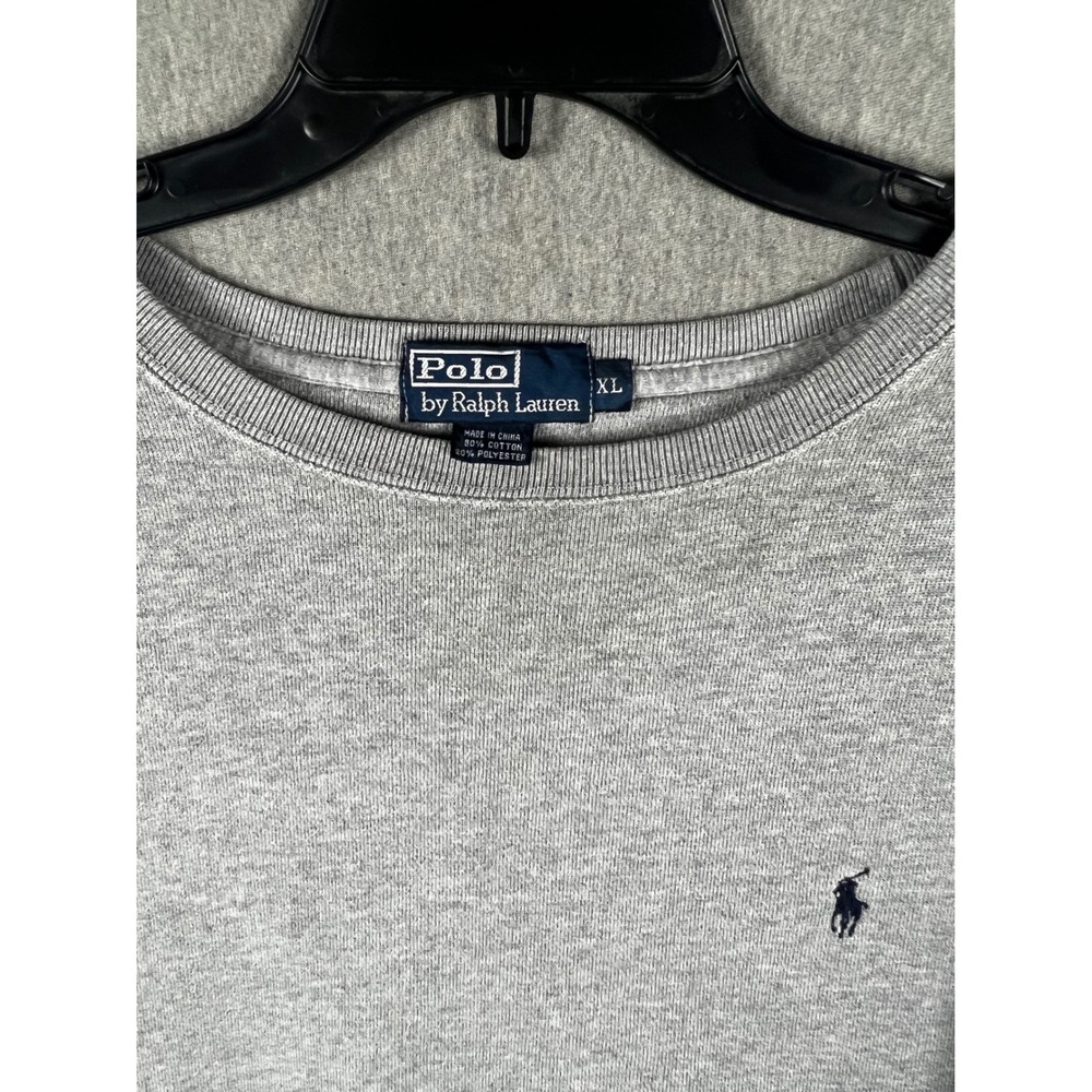Vintage Polo Ralph Lauren Mens XL Gray Crewneck Sweatshirt Pony Logo Pullover